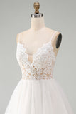 A Line Spaghetti Straps Tulle Little White Dress