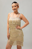 Black Sequin Gatsby Bodycon Short 1920s Dress with Fringes