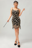 Black Golden Sequin Vintage Bodycon 1920s Dress