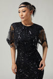 1902s Black Sequin Beaded Women Cape