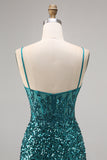 Corset Grey Blue Bodycon Sequin Cocktail Dress