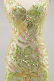 Green Sequin Backless Bodycon Cocktail Dress