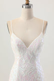 Sparkly White Bodycon Backless Sequin Short Prom Dress