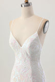 Sparkly White Bodycon Backless Sequin Short Prom Dress