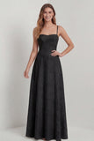 Sage Green Lace Corset A Line Long Bridesmaid Dress