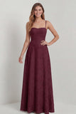Sage Green Lace Corset A Line Long Bridesmaid Dress