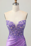 Light Blue Bodycon Strapless Corset Ruched Sequins Cocktail Dress