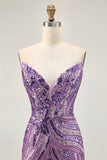 Sparkly Royal Blue Strapless Sequins Tight Short Cocktail Dress