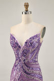 Sparkly Royal Blue Strapless Sequins Tight Short Cocktail Dress