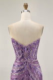 Sparkly Royal Blue Strapless Sequins Tight Short Cocktail Dress