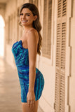 Sparkly Royal Blue Strapless Sequins Tight Short Cocktail Dress