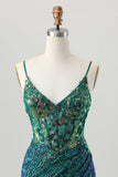 Sparkly Dark Purple Corset Cocktail Dress with Sequins