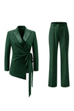Lilac Peak Lapel Ruched Women Suits with Sash