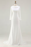 Ivory Mermaid Cowl Neck Long Wedding Dress