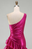 Sparkly Gold Metallic A Line Short Cocktail Dress with Ruffles