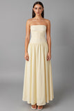 Simple Chiffon Daffodil Strapless A-Line Evening Dress