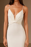 Mermaid Ivory Spaghetti Straps Evening Dress
