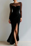 Cabernet Bateau Neck Mermaid Formal Dress