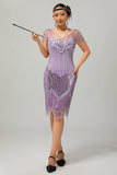 Black Silver Gatsby Sequins Short 1920s Dress With Fringes