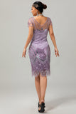Black Silver Gatsby Sequins Short 1920s Dress With Fringes