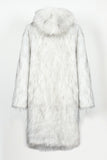 Black Faux Fur Long Warm Winter Men's Coat with Hood