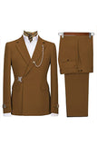 Navy Notched Lapel 2 Pieces Slim Fit Formal Suits