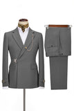 Navy Notched Lapel 2 Pieces Slim Fit Formal Suits