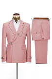Navy Notched Lapel 2 Pieces Slim Fit Formal Suits