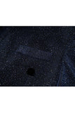 Sparkly Navy Sequin Shawl Lapel 2 Pieces Slim Fit Men's Prom Suits
