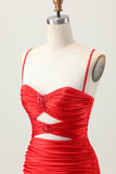 Dark Khaki Ruched Cut-Out Tight Mini Cocktail Dress with Lace Up Back