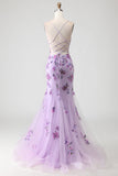 Blush Mermaid Corset Appliqued Long Prom Dress with Beading