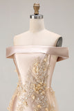 Grey Blue Mermaid Off the Shoulder Appliqued Mother of the Bride Dress with Sequins