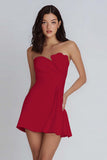 Strapless Bodycon Ruched Little White Dress