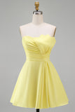 Strapless Bodycon Ruched Little White Dress