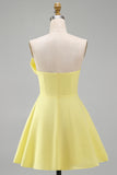 Strapless Bodycon Ruched Little White Dress