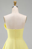 Strapless Bodycon Ruched Little White Dress