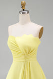 Strapless Bodycon Ruched Little White Dress