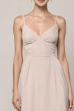 Ivory A Line Spaghetti Straps Long Formal Dress