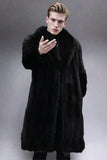 Camel Shawl Lapel Faux Fur Long Men's Coat