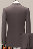 Coffee Notched Lapel Singel Breasted Slim Fit Suit