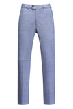 Blue Notched Lapel 3 Pieces Men's Formal Suits