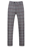 Men's Grey Plaid Peak Lapel 3 Pieces Prom Suits
