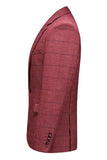 Men's Dark Blue Plaid Notched Lapel 3 Pieces Prom Suits