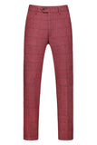 Men's Dark Blue Plaid Notched Lapel 3 Pieces Prom Suits