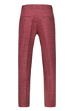 Men's Dark Blue Plaid Notched Lapel 3 Pieces Prom Suits