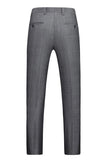 Men's Grey Plaid Peak Lapel 3 Pieces Formal Suits