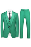 Men's Violet Single Breasted Notched Lapel 3 Pieces Prom Suits