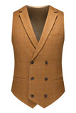 Caramel Peaked Lapel 3 Pieces Men's Prom Suits