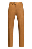 Caramel Peaked Lapel 3 Pieces Men's Prom Suits