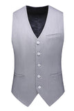 Light Grey 3 Pieces Notched Lapel Men's Formal Suits